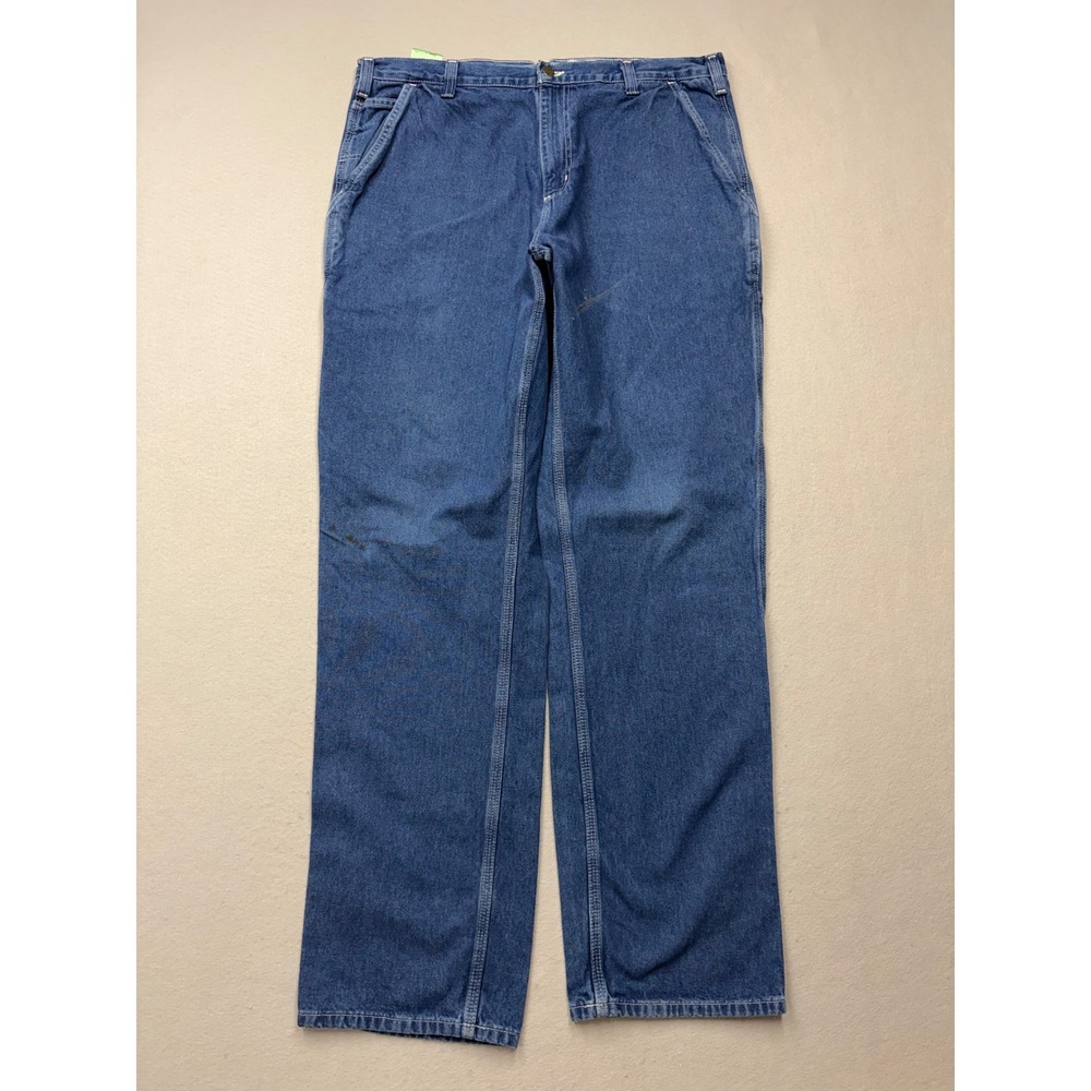 Carhartt Jeans Men 38x36 Blue Dungaree Fit Carpenter Workwear Utility Denim EH57